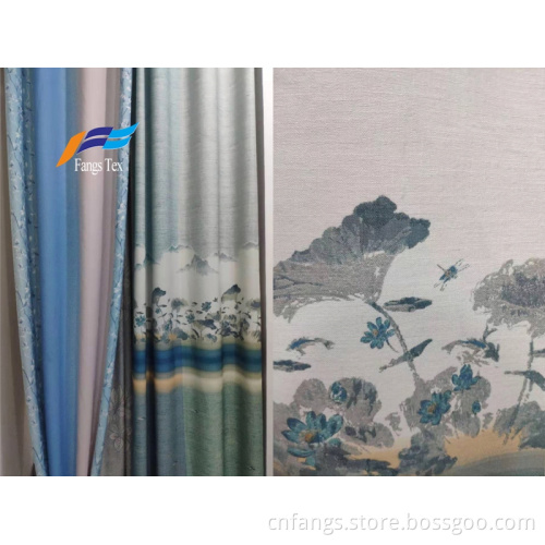 Beautiful Floral Printing Custom Polyester Curtain Fabric